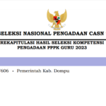 PENGUMUMAN HASIL SELEKSI CALON PPPK FUNGSIONAL GURU KAB. DOMPU TA 2023