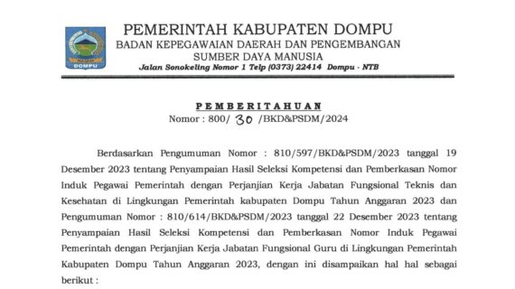 PEMBERITAHUAN PEMBERKASAN PPPK TAHUN ANGGARAN 2023