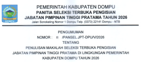 JADWAL PENULISAN MAKALAH SELESKSI JPT PRATAMA