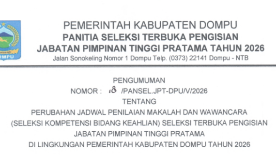 PERUBAHAN JADWAL PENILAIAN MAKALAH DAN WAWANCARA